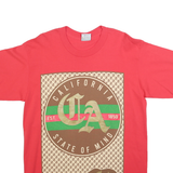 PRO ATHLETIC Mens Red USA Graphic T-Shirt L Short Sleeve Crew Neck California