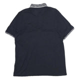 TED BAKER Mens Navy Blue Cotton Blend Short Sleeve Polo Shirt L Casual Smart