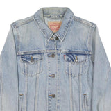 LEVI'S Womens Blue Denim Jacket L Cotton Blend Button Closure Classic Fit