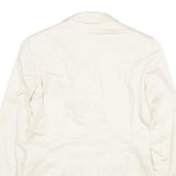 MAX MARA Womens Cream Cotton Blend Tailored Jacket UK 6 Button Plain Elegant