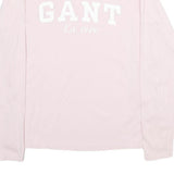 GANT Womens Pink Long Sleeve Crew Neck Cotton T-Shirt M Stylish Comfort