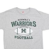HANES Mens Grey Hawaii Warriors Football Graphic T-Shirt L Short Sleeve Crew