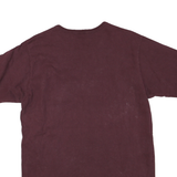 CHAMPION Mens Maroon Cotton Blend Graphic T-Shirt L Short Sleeve Crew Neck Logo