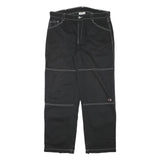 CHAMPION Mens Jeans Black Regular Straight Denim W35 L29 Workwear Design