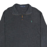 POLO RALPH LAUREN Mens Grey Pullover Plain Crew Neck Basic Knit XL Cotton Jumper