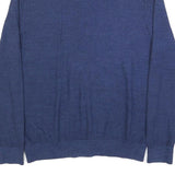TOMMY HILFIGER Mens Blue Plain Zip Pullover Jumper Cotton L Casual Comfort