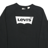 LEVI'S Mens Black Sweatshirt Crew Neck S Cotton Blend Logo Pullover Casual