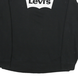 LEVI'S Mens Black Sweatshirt Crew Neck S Cotton Blend Logo Pullover Casual