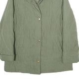 ERSTMUSTER Womens Green Quilted Jacket UK 12 Zip Closure Classic Fit