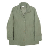 ERSTMUSTER Womens Green Quilted Jacket UK 12 Zip Closure Classic Fit