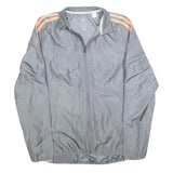 ADIDAS Womens Grey & Peach Track Jacket S Polyester Blend Zip Lightweight