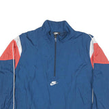 NIKE Womens Blue & Red Track Jacket M Polyester Blend Zip Collar