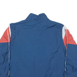 NIKE Womens Blue & Red Track Jacket M Polyester Blend Zip Collar