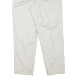 EDDIE BAUER Mens Relaxed White Cotton Blend Trousers W30 L29 Classic Zip Closure