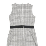 TOMMY HILFIGER Womens Black & White Shift Polyester Blend Sleeveless Knee Length