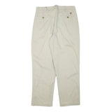 TOMMY HILFIGER Mens Cotton Blend Beige Relaxed Straight Trousers W32 L29 Casual
