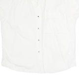 CARRERA Womens White Shirt M Cotton Blend Casual Button-Up Short Sleeve