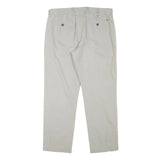 TOMMY HILFIGER Mens Regular Beige Cotton Blend Trousers W34 L30 Classic Zip