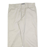 DOCKERS Mens Cotton Blend Cream Regular Fit Straight Leg Trousers W34 L29