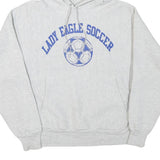 CHAMPION Mens Grey Lady Eagle Soccer Pullover Hoodie M Sportswear Cotton Blend