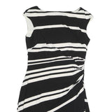 LAUREN RALPH LAUREN Womens Black & White Striped Day Polyester Dress L