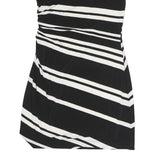 LAUREN RALPH LAUREN Womens Black & White Striped Day Polyester Dress L