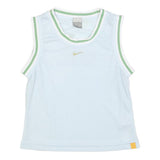 NIKE Girls Light Blue & Green Sleeveless Jersey M Just Do It