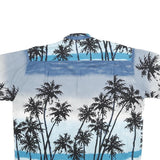 PINEAPPLE CONNECTION Mens Blue & Black Hawaiian Shirt S Rayon Beach Surfing