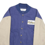 DISNEY Mens Blue & Cream Cotton Blend Button Jacket M California Adventure Patch