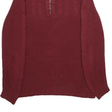 CALVIN KLEIN Mens Red Patterned Half Zip Chunky Knit Jumper M Cable Knit