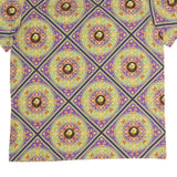 MYSTERY LAND Mens Purple Printed Classic Shirt Short Sleeve Button Collar L