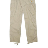 CARHARTT Mens Cotton Blend Beige Workwear Regular Straight Trousers W32 L31