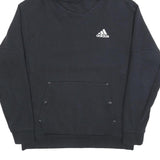 ADIDAS Mens Black Hoodie M Cotton Pullover Sports Casual Sweatshirt