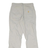 CARHARTT Mens Cotton Regular Beige Trousers W28 L30 Workwear Zip Closure