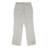CARHARTT Mens Cotton Regular Beige Trousers W28 L30 Workwear Zip Closure