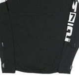 REEBOK Mens Black Polyester Blend Track Jacket L Zip Printed Sleeve Activewear