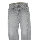 LEVI'S 501 Mens Jeans Grey Regular Straight Denim Medium W31 L32 Classic Button