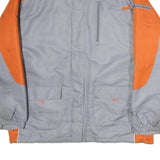 STARTER Mens Grey & Orange Zip Jacket XL Polyester Colour Block Pockets Casual