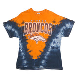 NFL Mens Orange & Navy Denver Broncos Tie Dye T-Shirt XL Short Sleeve Crew Neck