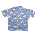 PIERRE CARDIN Mens Blue Hawaiian Shirt 2XL Tropical Print Casual Summer