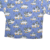 PIERRE CARDIN Mens Blue Hawaiian Shirt 2XL Tropical Print Casual Summer