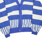 BOCCI Mens Blue & White Striped Button Jacket M Polyester Blend Casual Style