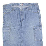 REWARD Mens Denim Blue Cargo Shorts XL W40 Casual Cotton Blend Pocket Design