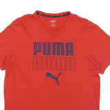PUMA Mens Red Graphic T-Shirt L Short Sleeve Crew Neck Cotton Blend Casual