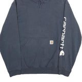 CARHARTT Mens Navy Blue Hoodie L Cotton Blend Pullover Casual Wear Street Style