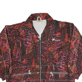 Womens Red Polyester Blend Animal Print Zip Jacket XS Casual Outerwear