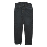 CARHARTT Mens Regular Fit Black Cotton Blend Zip Trousers W30 L30 Durable