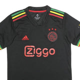 ADIDAS Mens Black Red Green Yellow Football T-Shirt S Short Sleeve V-Neck Ziggo