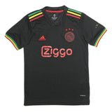 ADIDAS Mens Black Red Green Yellow Football T-Shirt S Short Sleeve V-Neck Ziggo