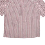 TIMBERLAND Mens Red & White Checked Cotton Short Sleeve Shirt L Casual